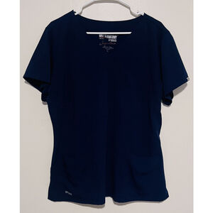 Grey's Anatomy Signature Barco Scrub Top Women’s XL Navy 3-pocket V-neck